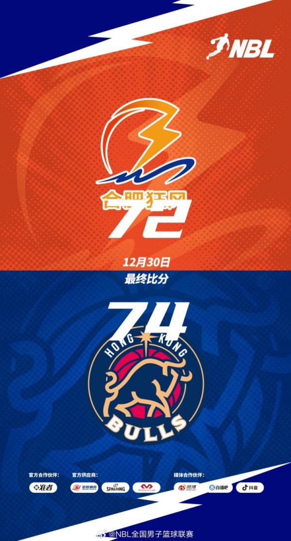 NBL联赛第4场焦点战：合肥摇风72-74不敌香港金牛